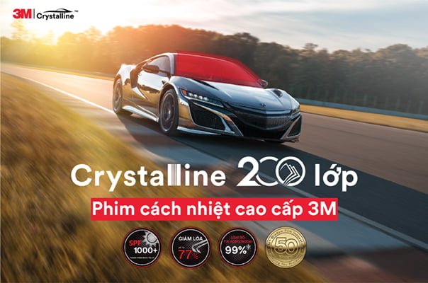 3M Crystalline là dòng phim cách nhiệt cao cấp sử dụng hơn 200 lớp quang học nano giúp cản nhiệt mạnh nhưng vẫn giữ độ trong suốt cao.