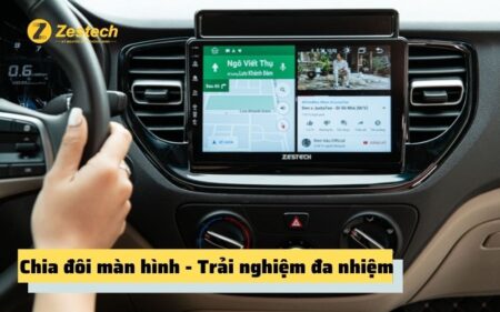 huong dan cach chia doi man hinh android o to