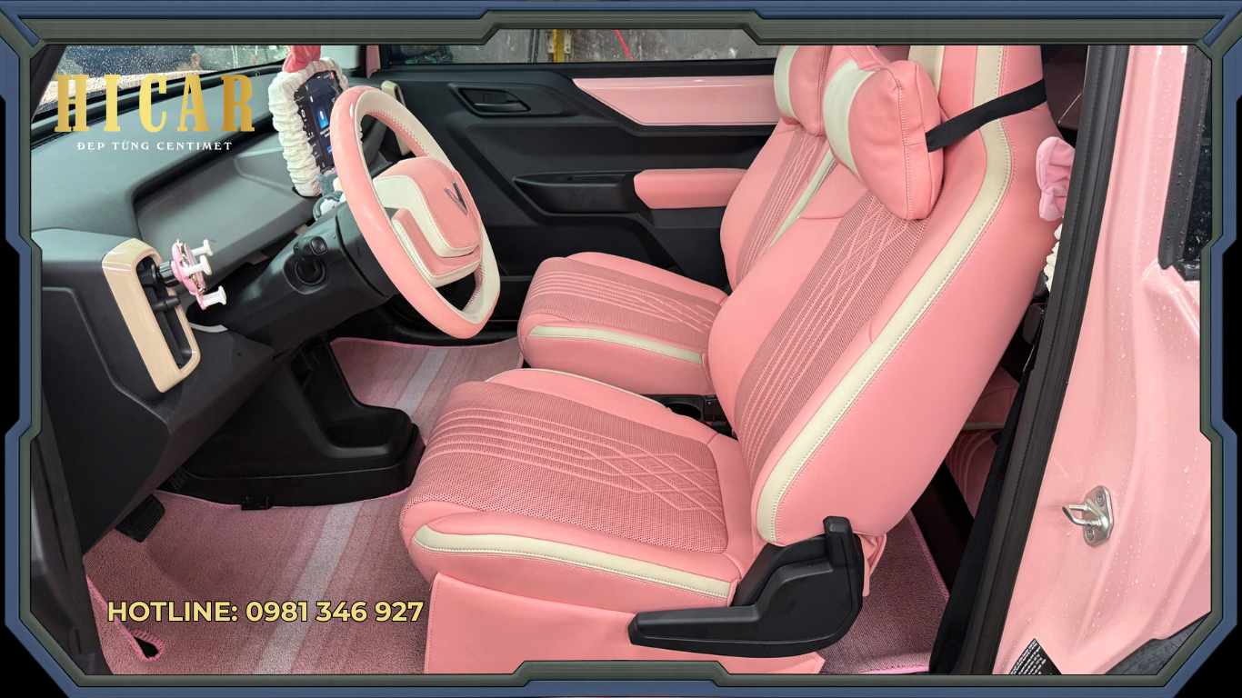Combo VF3 Hồng Full Nội Thất – Sự Lột Xác Ngọt Ngào Cho Xế Yêu