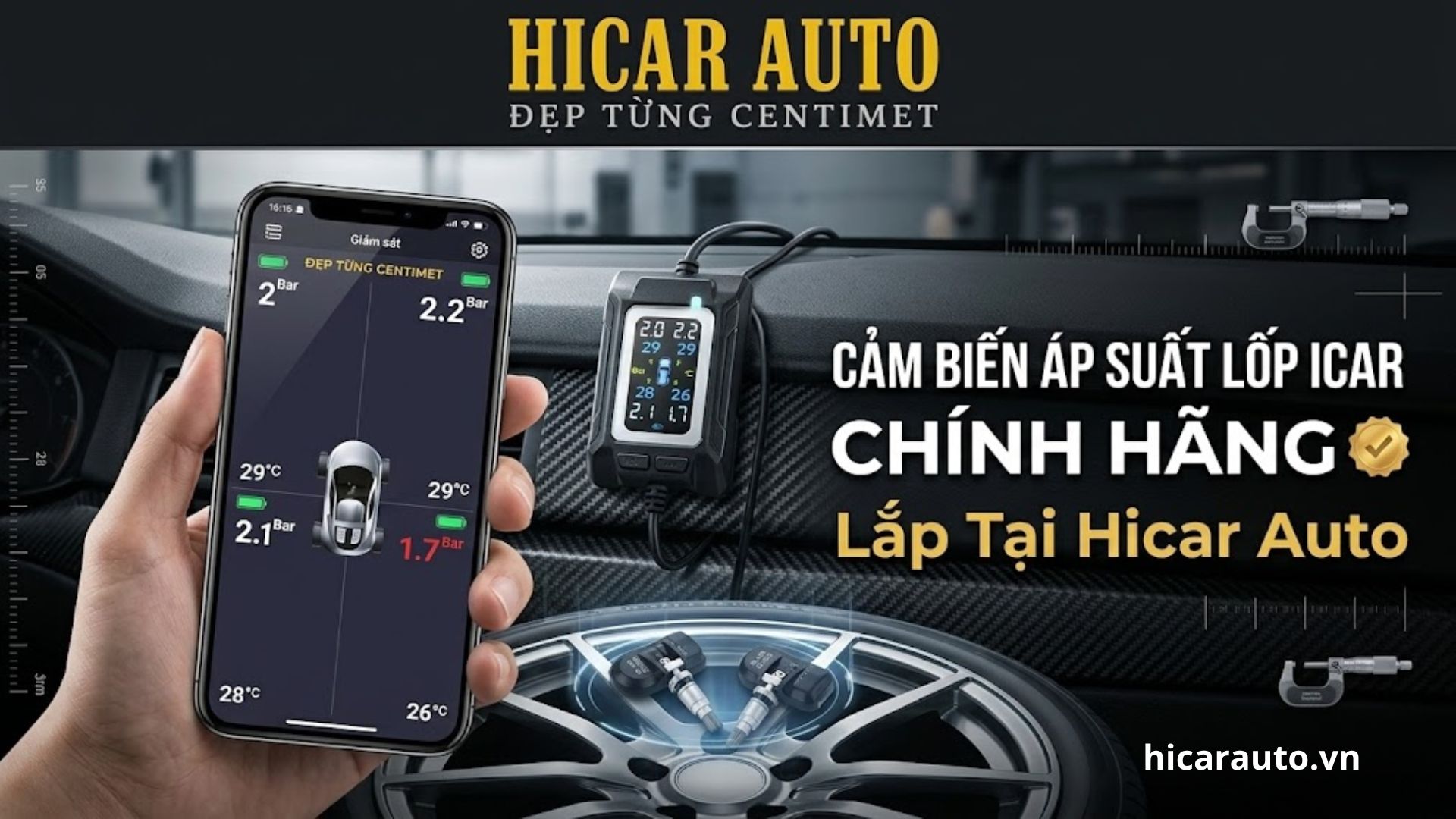 Cam Bien Ap Suat Lop Icar Chinh Hang Lap Tai Hicar Auto