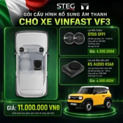 Combo âm thanh VF3 – STEG SFF1 & Sub gầm ghế KS AUDIO KS68