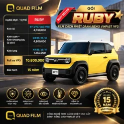 Phim Cách Nhiệt Quad Film Ruby Cho VinFast VF3 – Best Seller