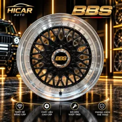 Mâm BBS Đa Chấu Lòng Sâu – Đen Phối Viền Phay Bóng Cao Cấp